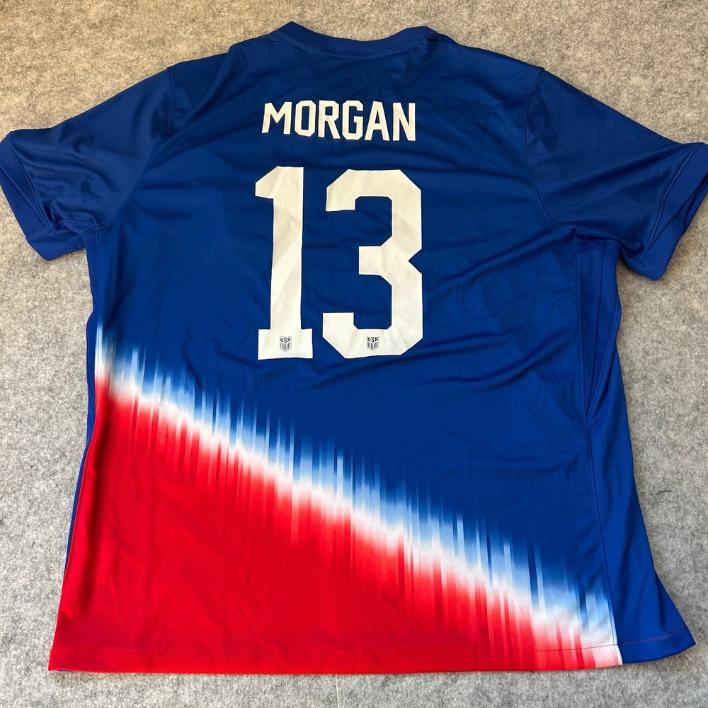 United States Womens National Team Jersey Mens XXL Blue Soccer Nike Morgan 13